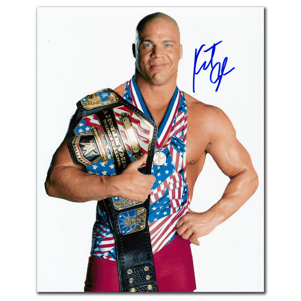Kurt Angle WWE United States Championship Wrestling Autographed 8x10