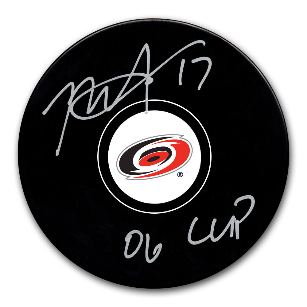 Rod Brind'Amour Carolina Hurricanes 2006 Cup Autographed Puck - Sport Authentix Inc