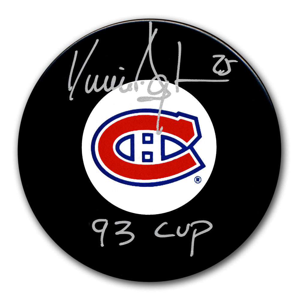 Vincent Damphousse Montreal Canadiens 1993 Cup Autographed Puck - Sport Authentix Inc