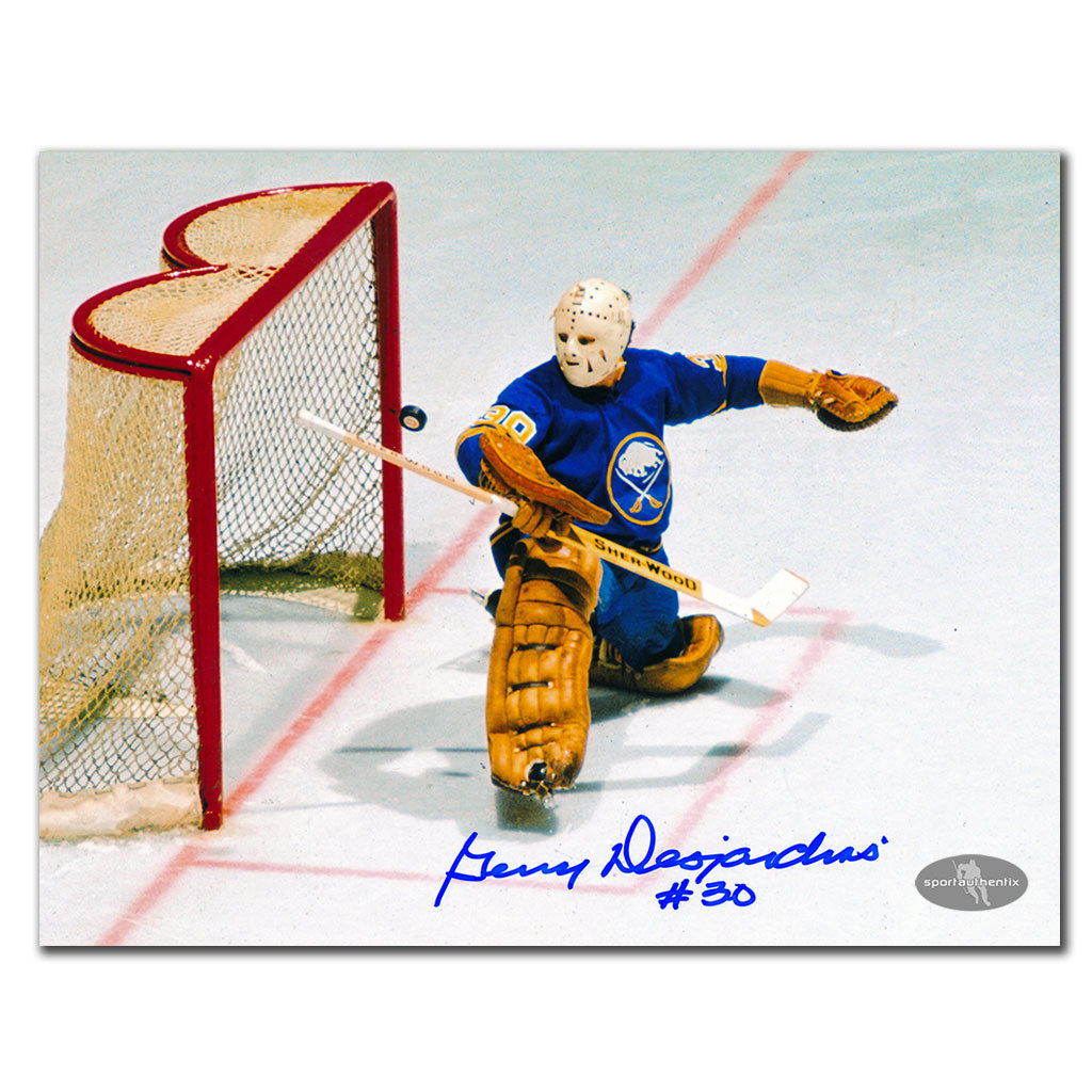 Gerry Desjardins Buffalo Sabres OVERHEAD Autographed 8x10 - Sport Authentix Inc
