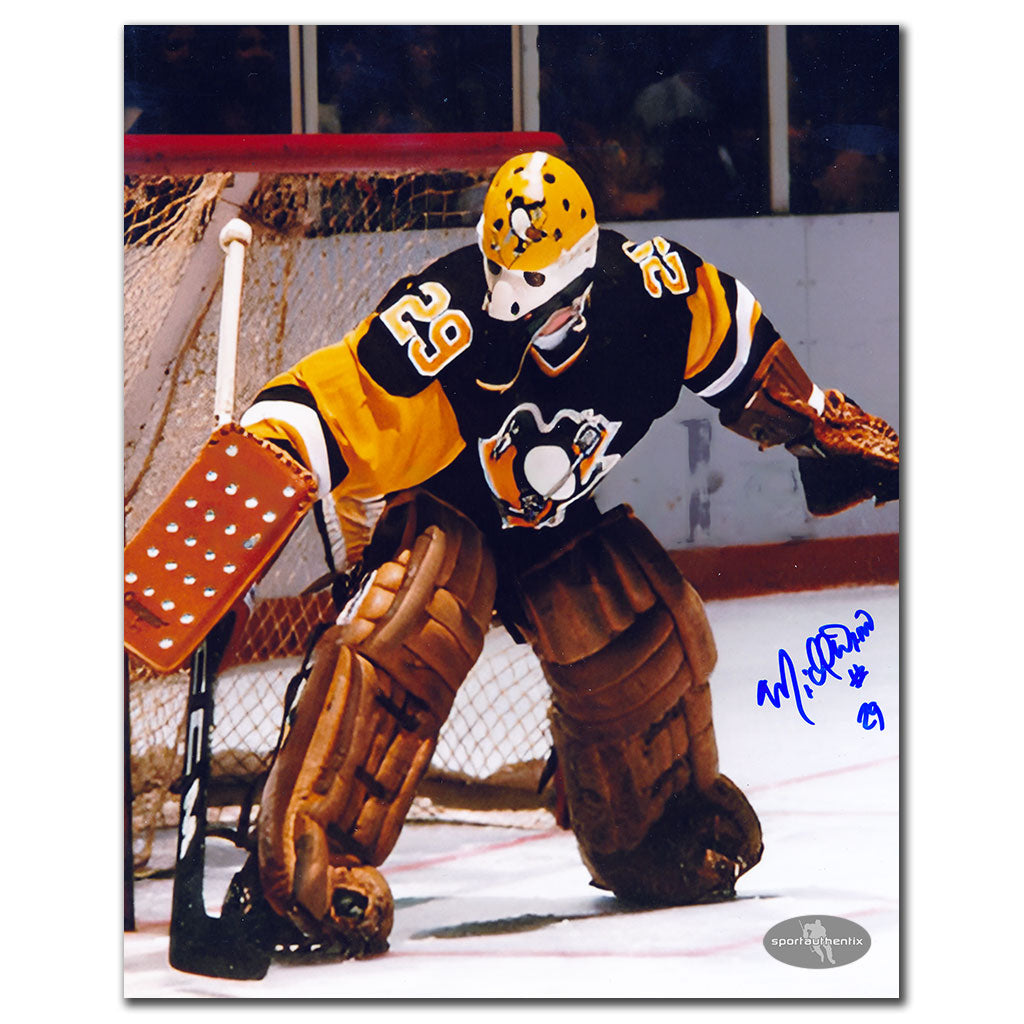 Michel Dion Pittsburgh Penguins BIG SAVE Autographed 8x10 - Sport Authentix Inc