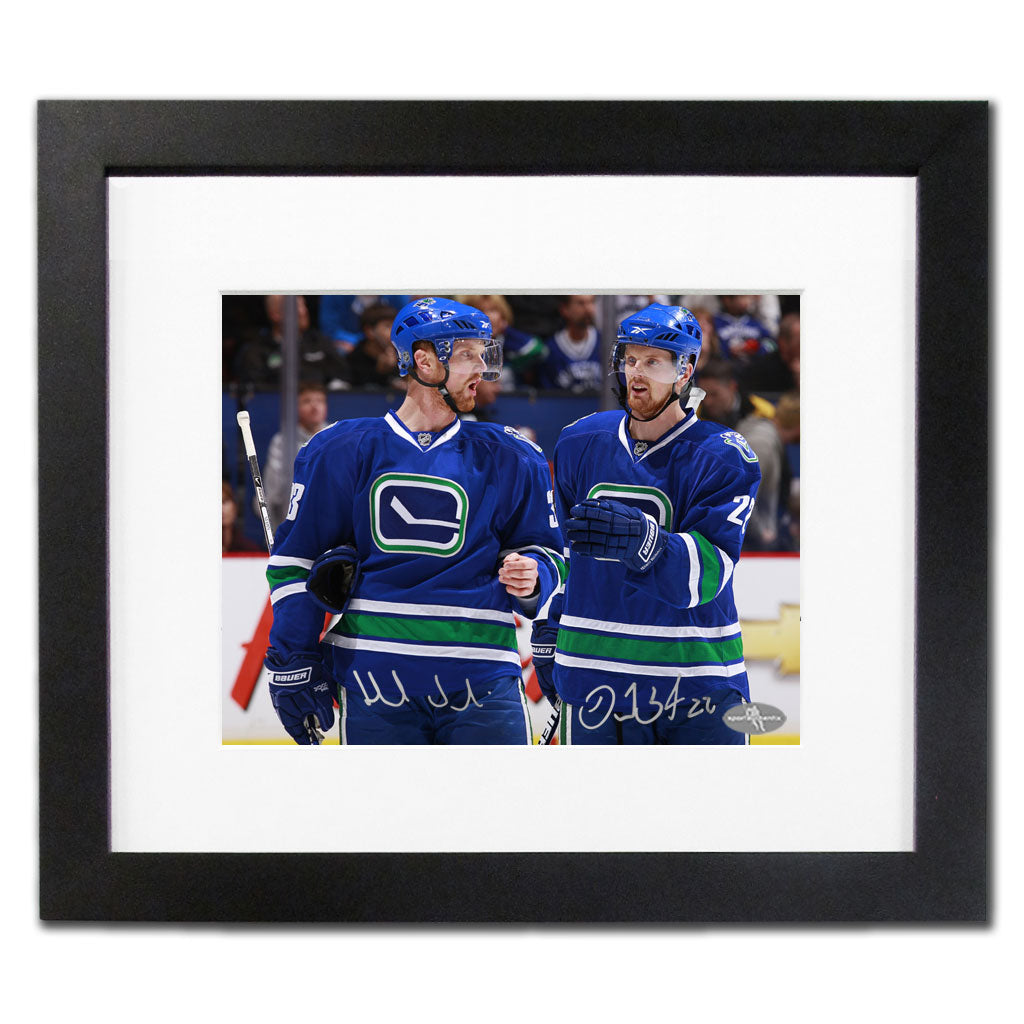 Henrik & Daniel Sedin Vancouver Canucks SEDIN TWINS Autographed 15X17 Frame - Sport Authentix Inc