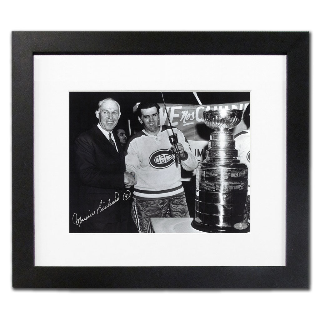 Maurice Richard Montreal Canadiens STANLEY CUP Autographed 22X19 Frame - Sport Authentix Inc