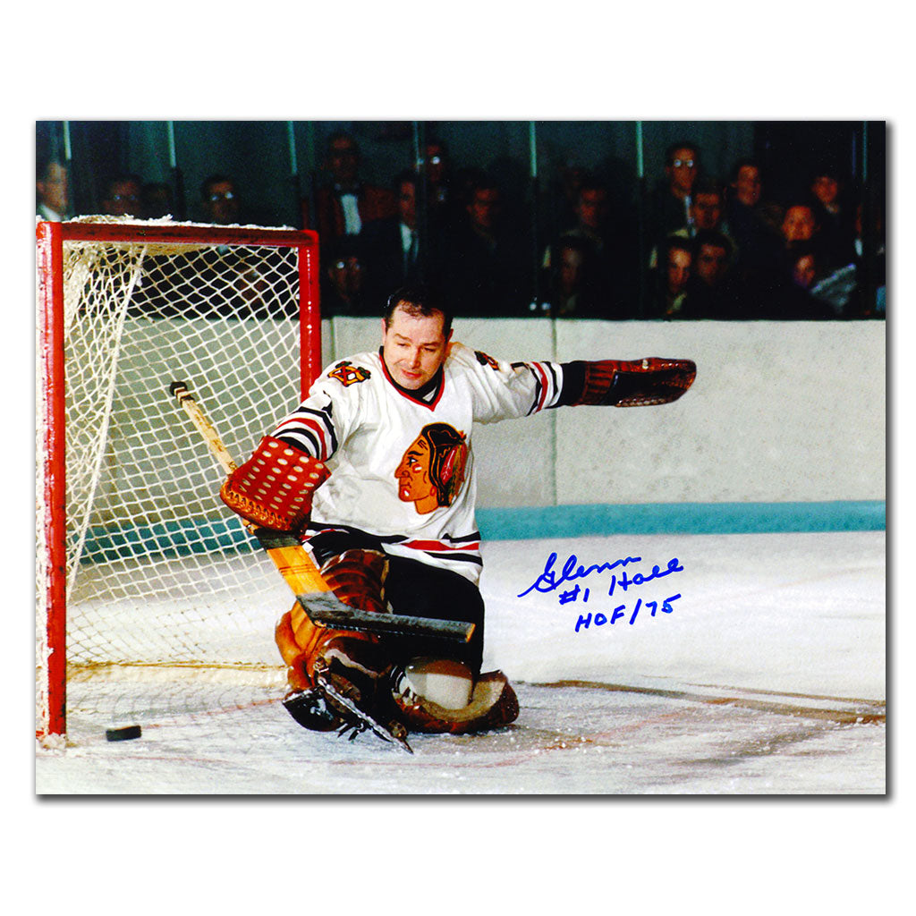 Glenn Hall Chicago Blackhawks BIG SAVE Autographed 8x10 - Sport Authentix Inc