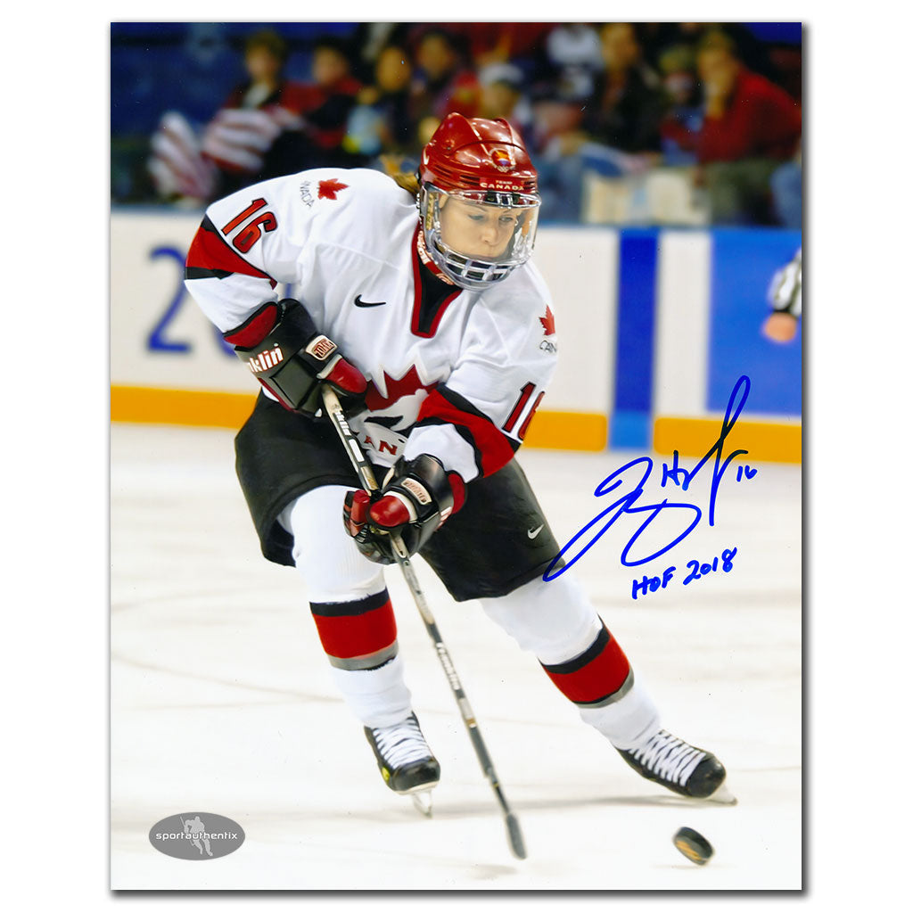 Jayna Hefford Team Canada SALT LAKE CITY 2002 OLYMPICS Autographed 8x10 - Sport Authentix Inc