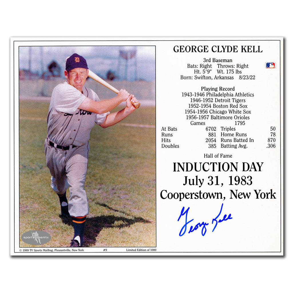 George Kell Detroit Tigers 1983 Hall Of Fame Induction Day Autographed 8x10
