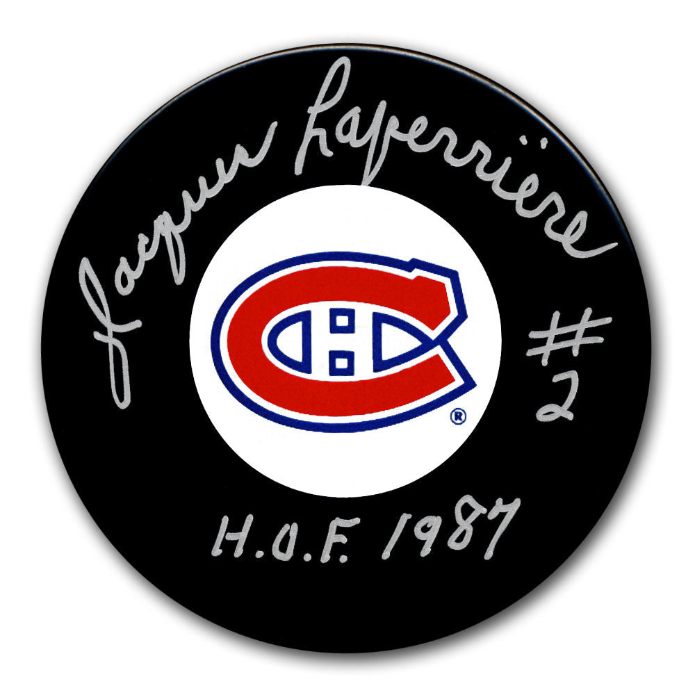 Jacques Laperriere Montreal Canadiens HOF Autographed Puck - Sport Authentix Inc