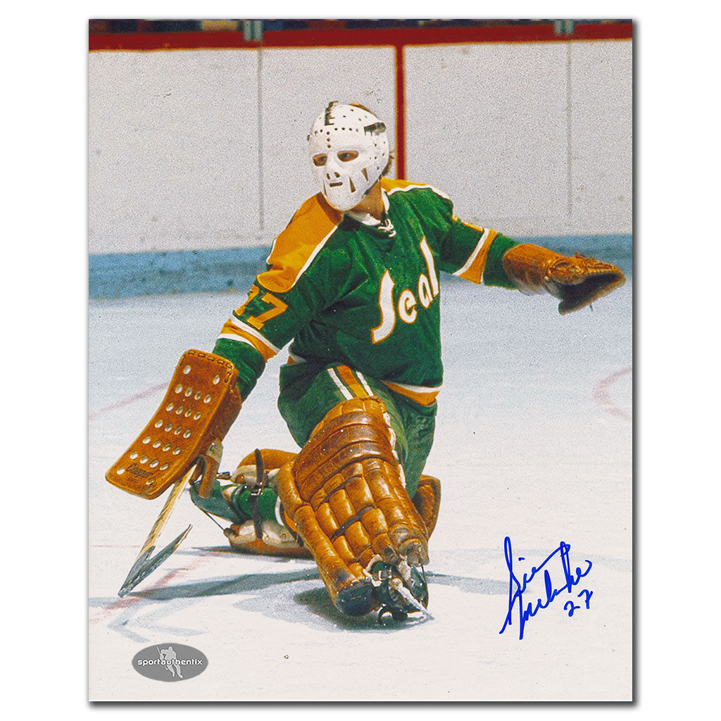 Gilles Meloche California Golden Seals BIG SAVE Autographed 8x10 - Sport Authentix Inc