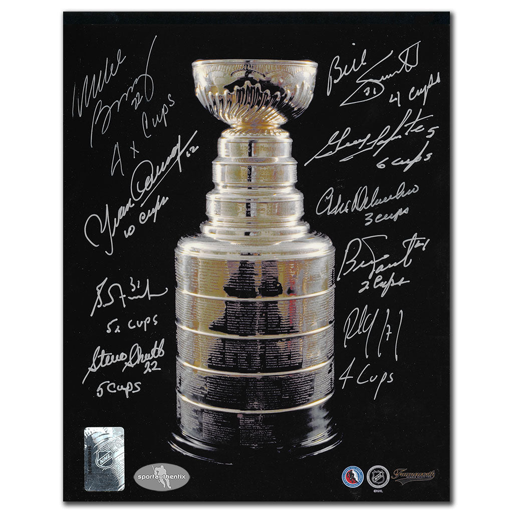 Stanley Cup Hall Of Fame Legends Autographed 8x10 Photo Signed By 9 - Sport Authentix Inc