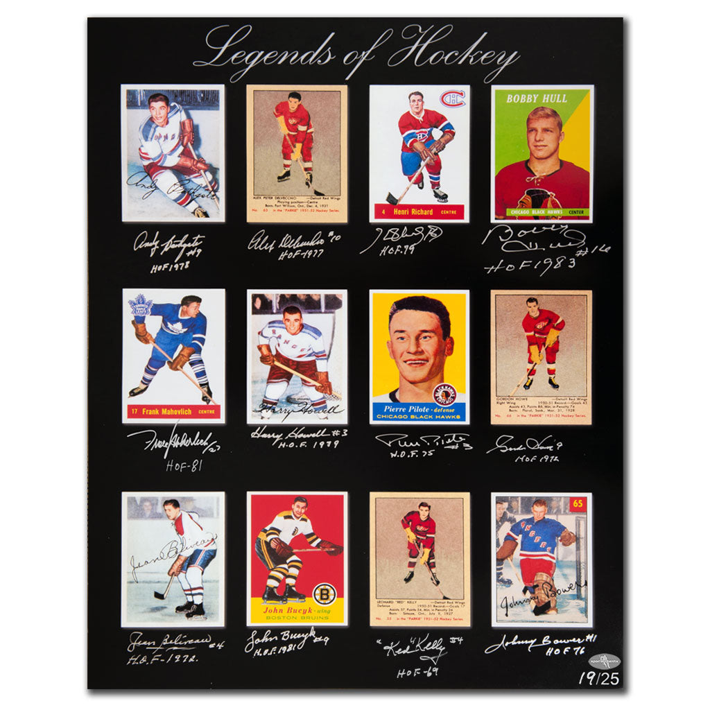 Legends Of Hockey Original 6 Hall Of Fame Greats Autographed 16x20 Signed by 12 - Sport Authentix Inc