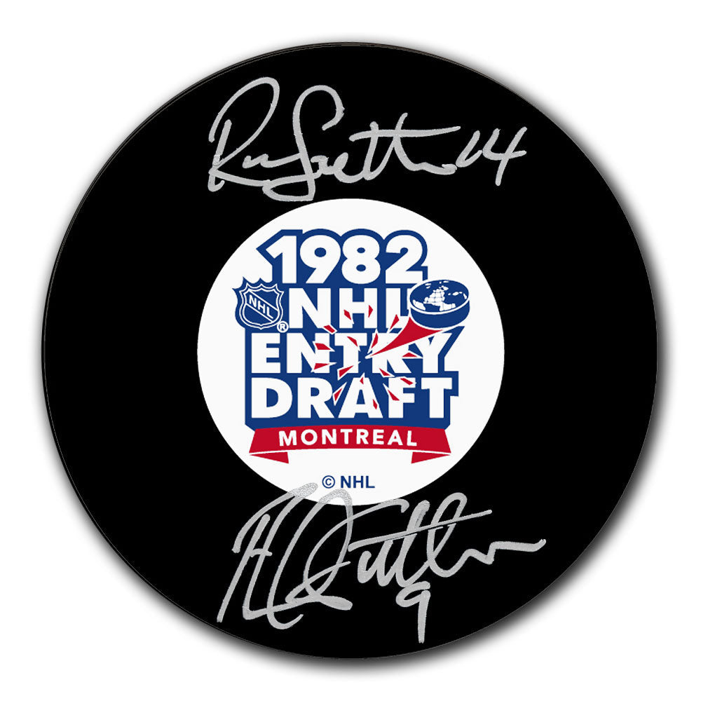 Ron Sutter & Rich Sutter 1980 NHL Draft Dual Autographed Puck - Sport Authentix Inc