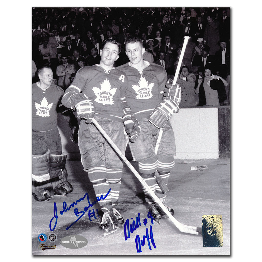 Johnny Bower & Dick Duff Toronto Maple Leafs Dual Autographed 8x10 Photo