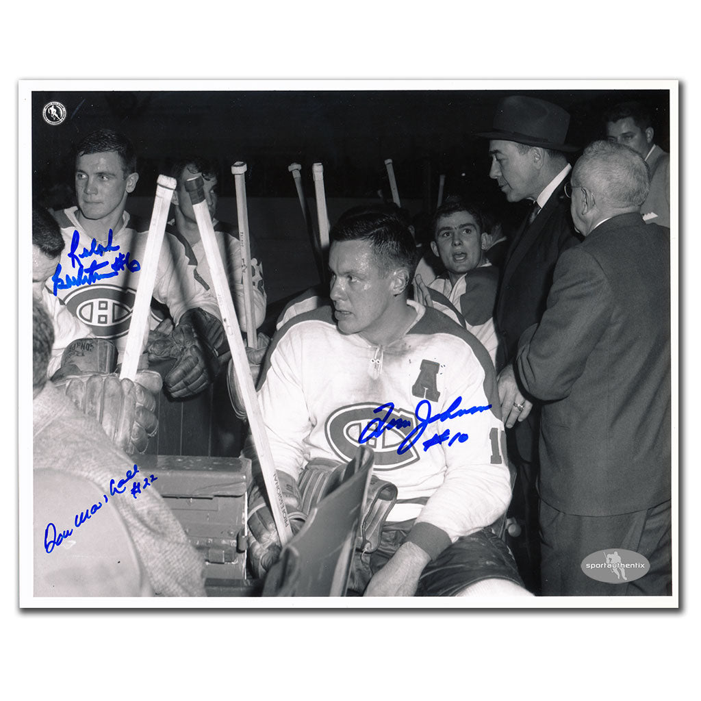 Tom Johnson Ralph Backstrom Don Marshall Montreal Canadiens Triple Autographed 8x10 Photo