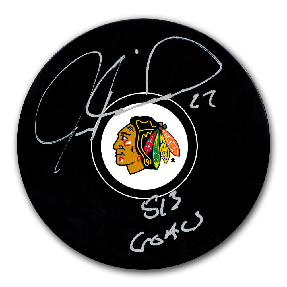 Jeremy Roenick Chicago Blackhawks 513 Goals Autographed Puck - Sport Authentix Inc