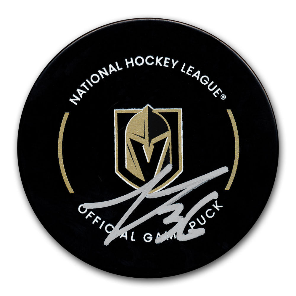 Logan Thompson Vegas Golden Knights Autographed Official Game Puck