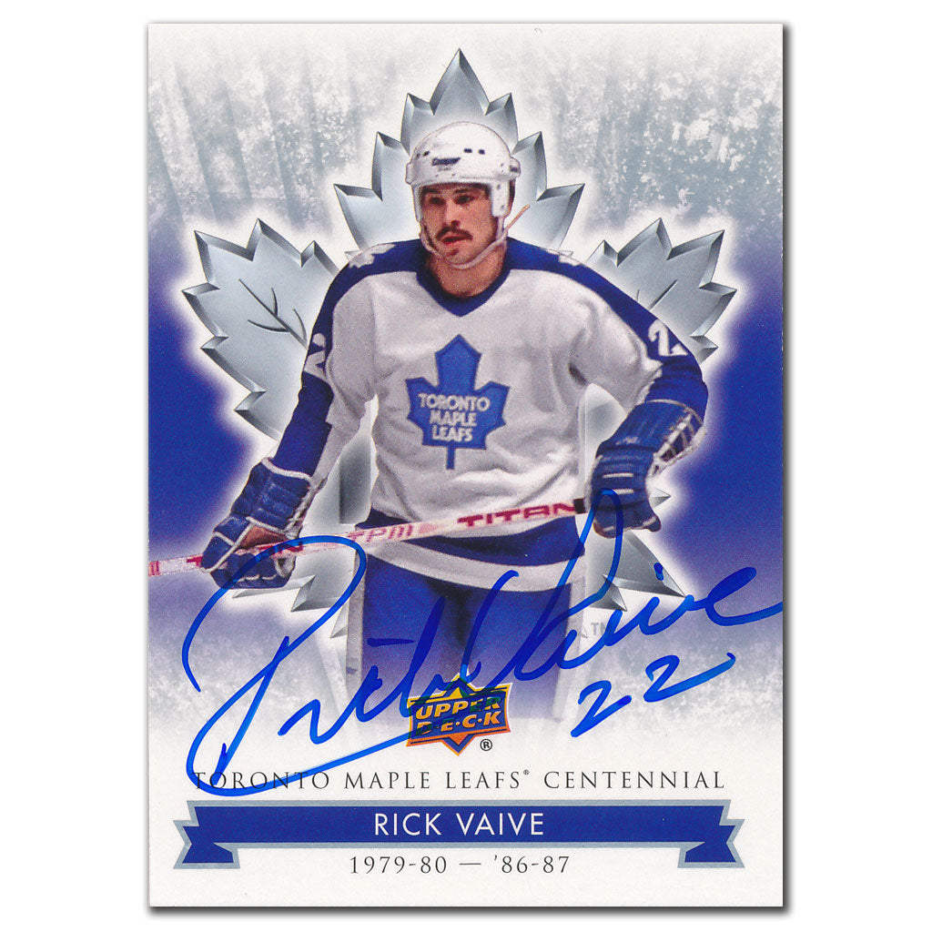 2017 Upper Deck Toronto Maple Leafs Centennial Rick Vaive Autographed Card #1