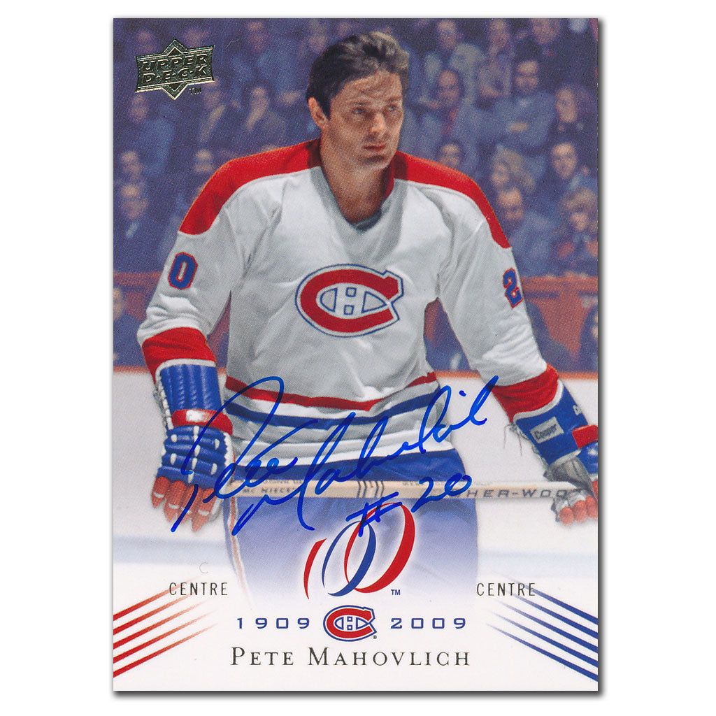 2008-09 Upper Deck Montreal Canadiens Centennial Pete Mahovlich Autographed Card #48