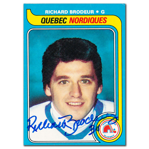 Richard Brodeur autographed 1979-80 Topps Quebec Nordiques hockey card #176
