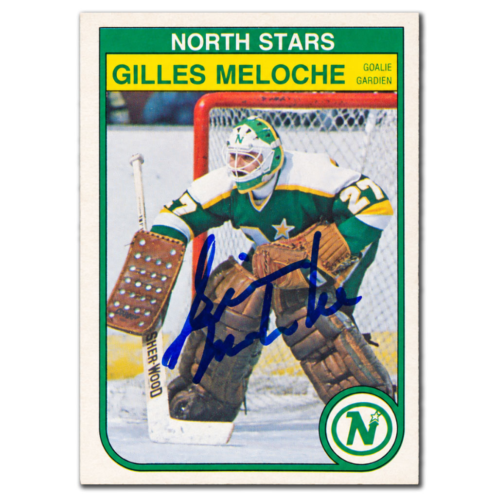 Gilles Meloche autographed 1982-83 O-Pee-Chee OPC Minnesota North Stars hockey card #170