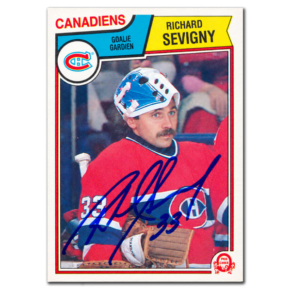 Richard Sevigny autographed 1983-84 O-Pee-Chee OPC Montreal Canadiens hockey card #197