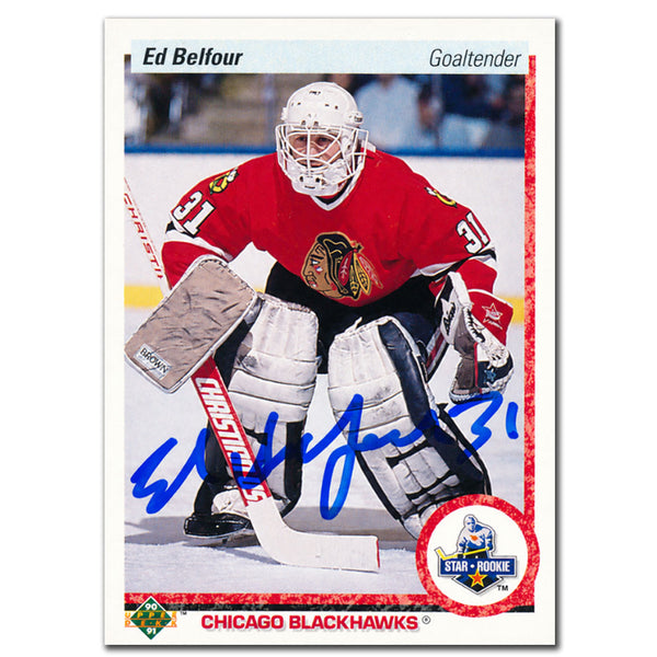 Ed Belfour Autographed 1990-91 Upper Deck Rookie Card #55