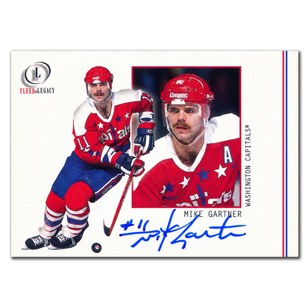 Mike Gartner autographed 2001-02 Fleer Legacy Washington Capitals hockey card #59