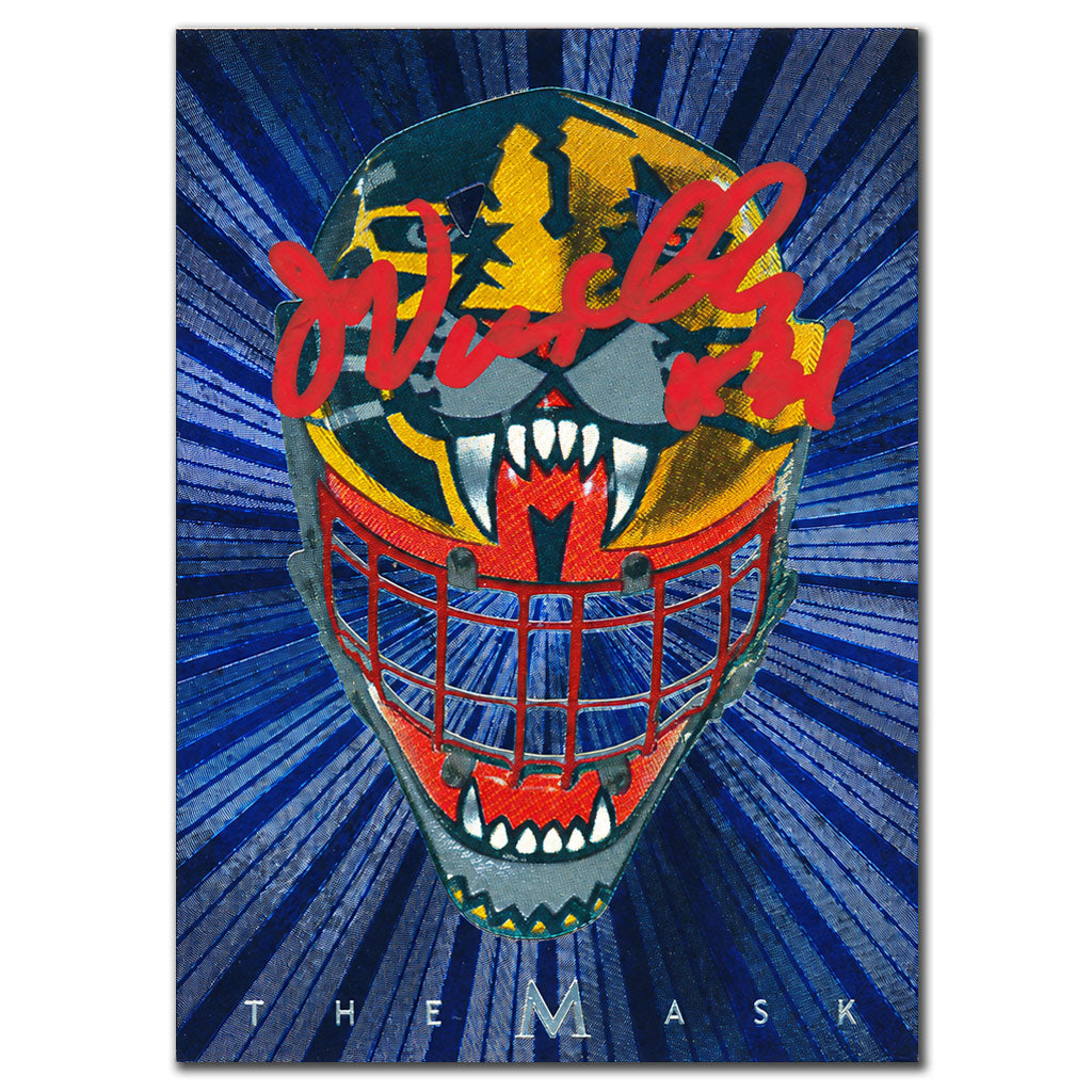 John Vanbiesbrouck autographed 2001-02 In The Game Between The Pipes The Mask hockey card featuring his Florida Panthers goalie mask