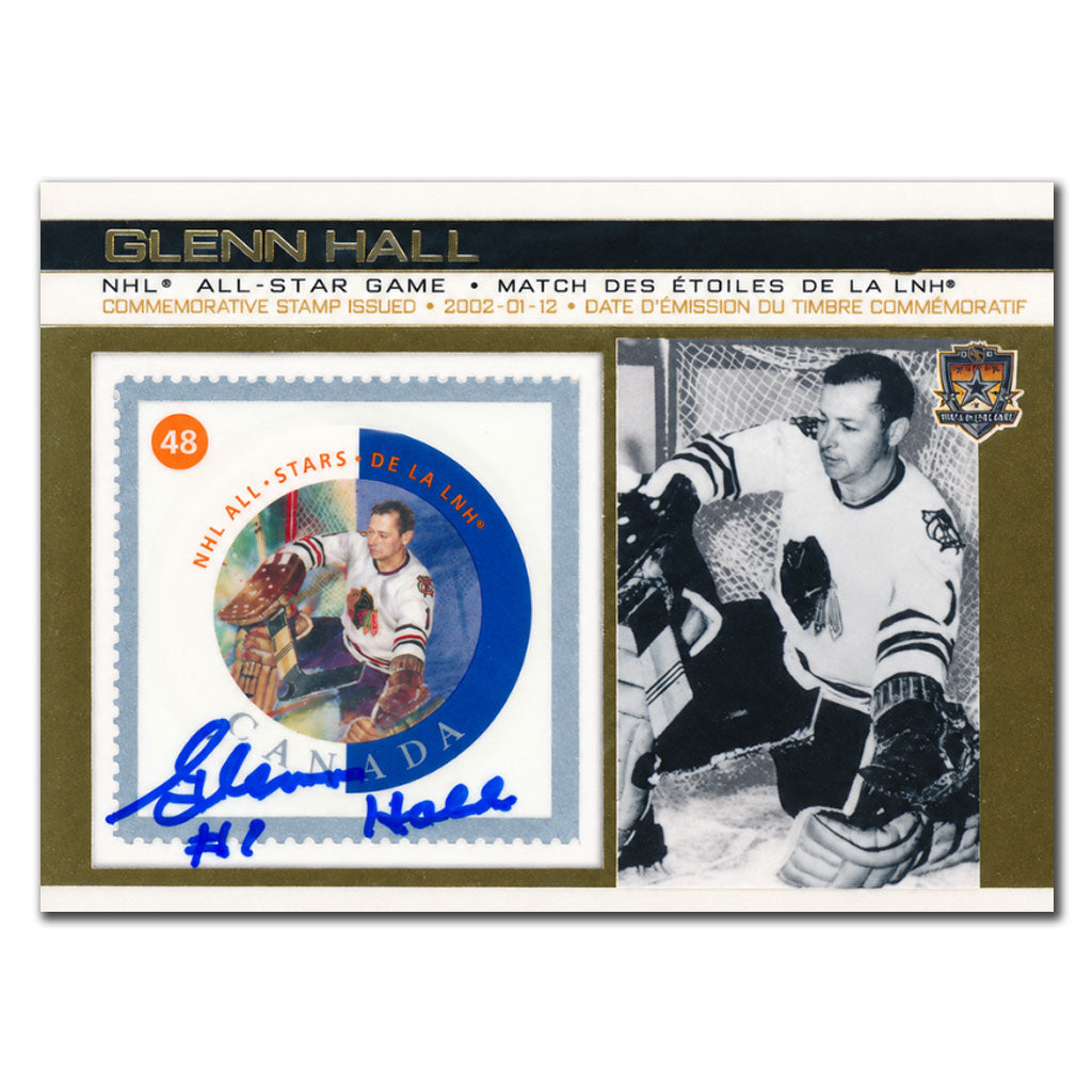 Glenn Hall autographed 2007 Pacific Canada Post Chicago Blackhawks hockey card #16