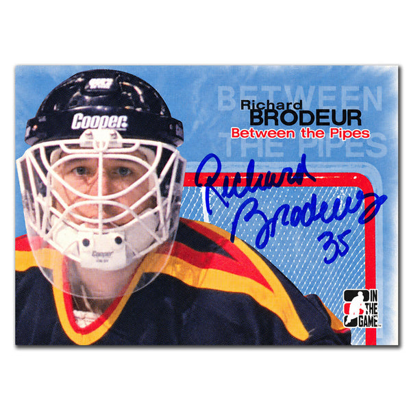 Richard Brodeur autographed 2004-05 In The Game Between The Pipes Vancouver Canucks goalie hockey card #4