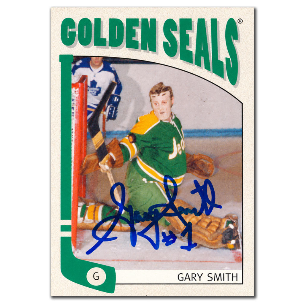 Gary Smith autographed 2004-05 In The Game Between The Pipes California Golden Seals hockey card #155