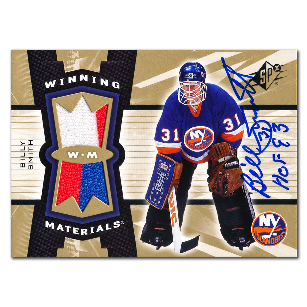 Billy Smith autographed 2006-07 Upper Deck SPx New York Islanders Winning Materials jersey hockey card #WM-BS