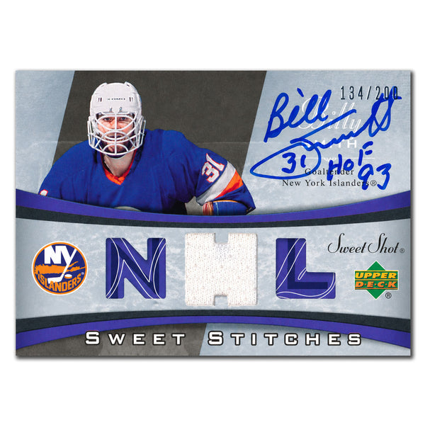 Billy Smith autographed 2006-07 Upper Deck Sweet Shot Sweet Stitches New York Islanders jersey hockey card #SS-BS numbered 134/200