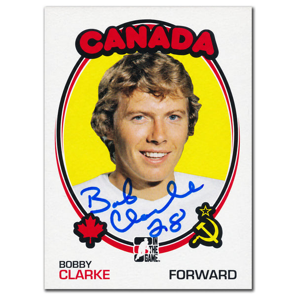 Bobby Clarke autographed 2009-10 In The Game Team Canada The Year In Hockey 1972 card #156
