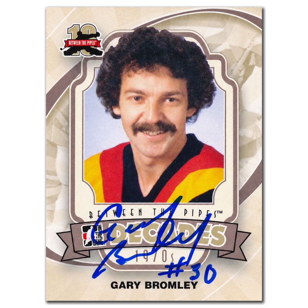 Gary Bromley autographed 1974-75 O-Pee-Chee OPC rookie card #7 featuring the Buffalo Sabres goaltender