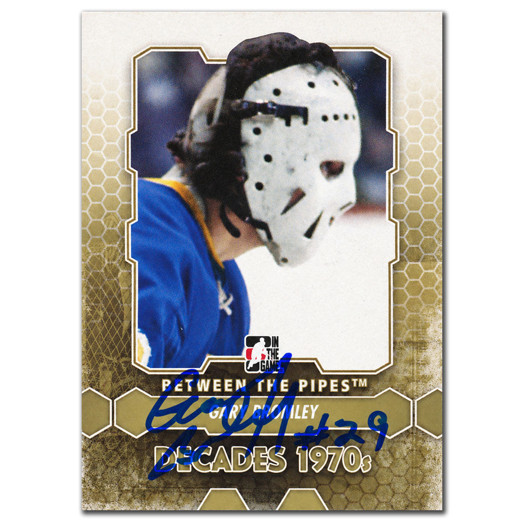 Gary Bromley autographed 2012-13 In The Game Between The Pipes hockey card #146 featuring the Buffalo Sabres goaltender