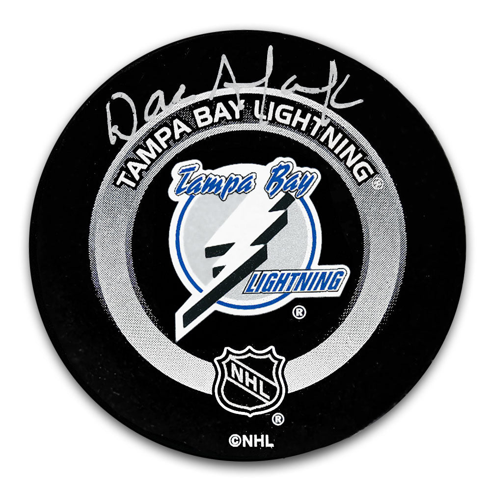 Rondelle de match officielle autographiée par Dave Andreychuk du Lightning de Tampa Bay