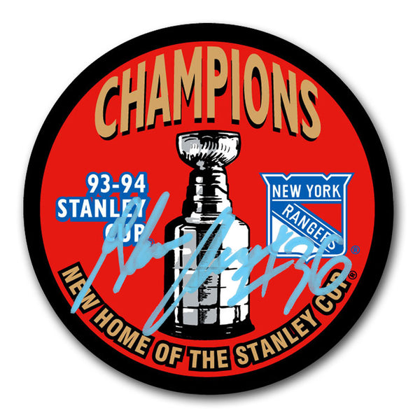 Glenn Anderson autographed New York Rangers 1993-94 Stanley Cup Champions hockey puck