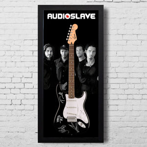 Audioslave Band Signed Black Fender Squier Stratocaster Autographed Framed Electric Guitar JSA COA