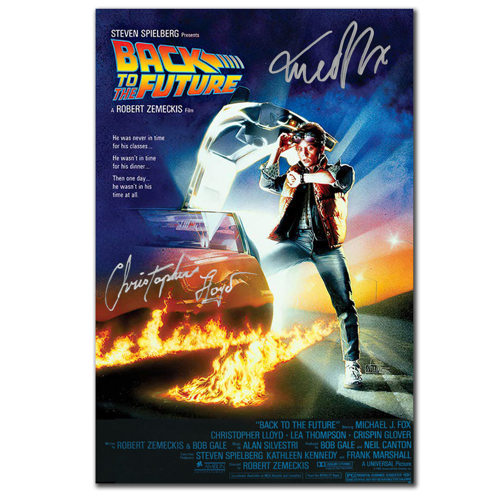 Michael J Fox Christopher Lloyd BACK TO THE FUTURE Signed 11X17 Movie Poster