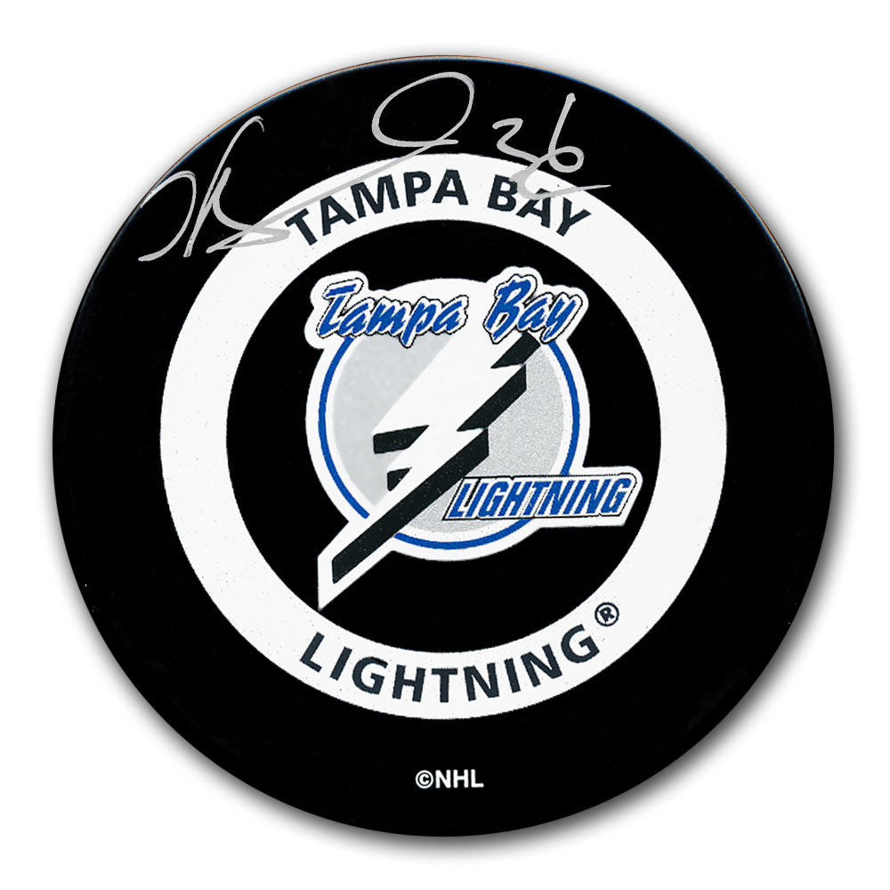 Matthew Barnaby Rondelle de match officielle autographiée du Lightning de Tampa Bay