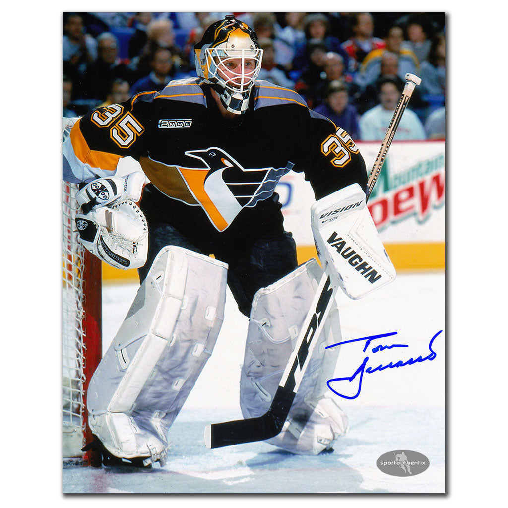 Tom Barrasso Pittsburgh Penguins ROBO JERSEY Autographed 8x10