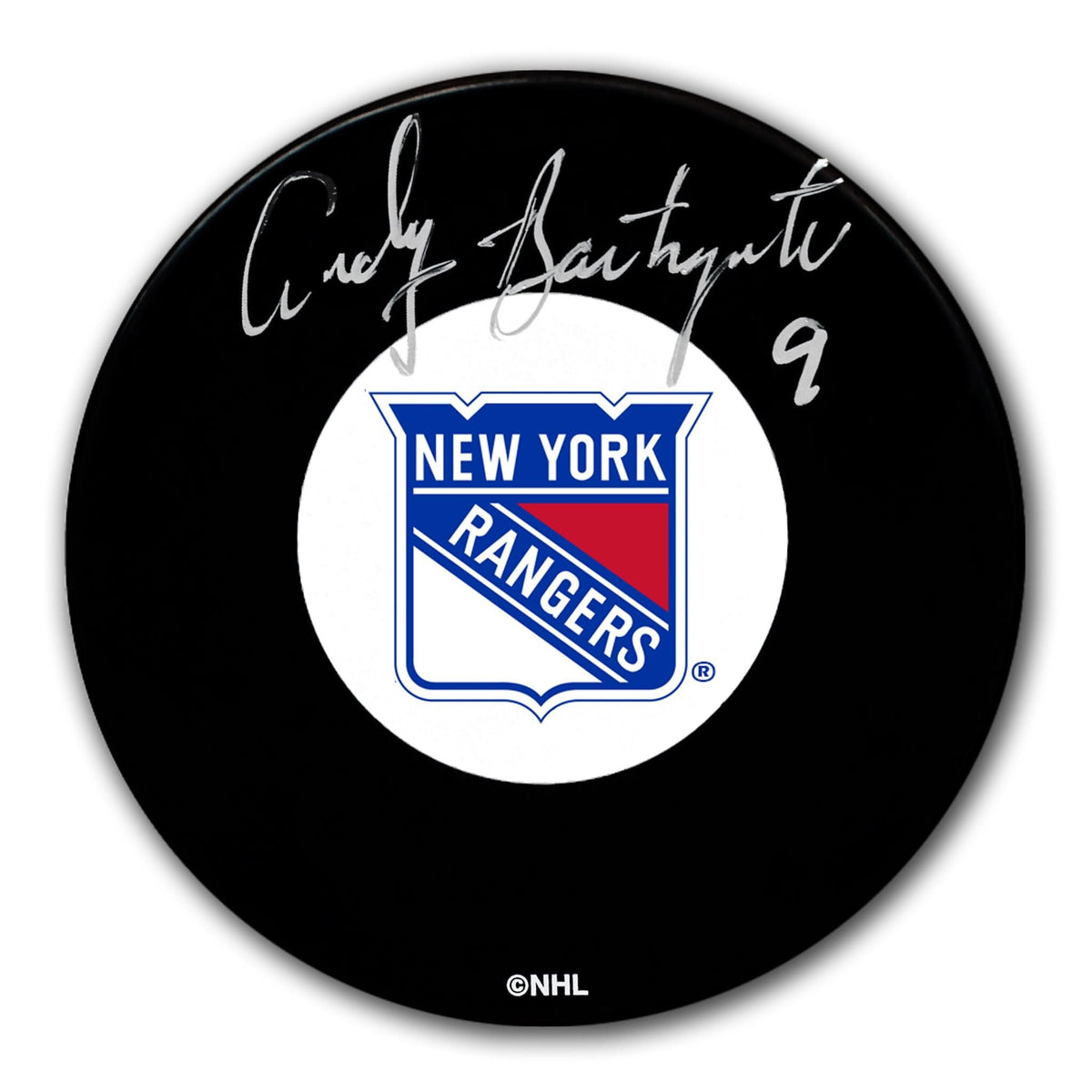 Authentic Andy Bathgate New York Rangers Autographed Puck - SportAuthentix