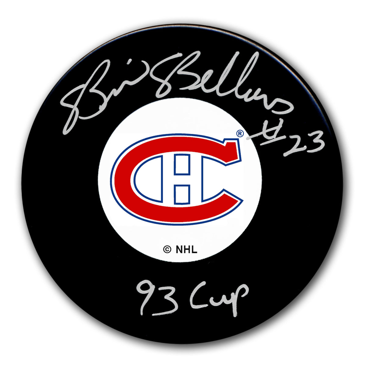 Brian Bellows Montreal Canadiens 1993 Stanley Cup Original 6 Autographed Puck - Sport Authentix Inc