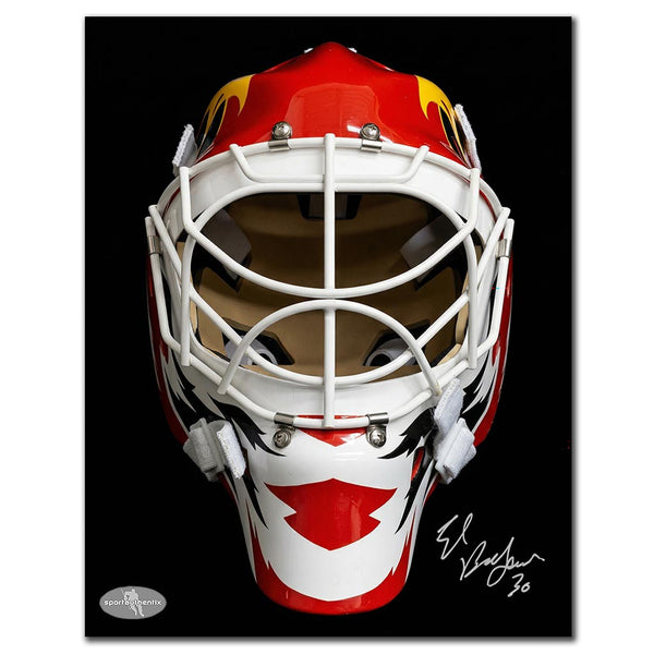 Ed Belfour autographed Chicago Blackhawks 8x10 photo featuring his goalie mask