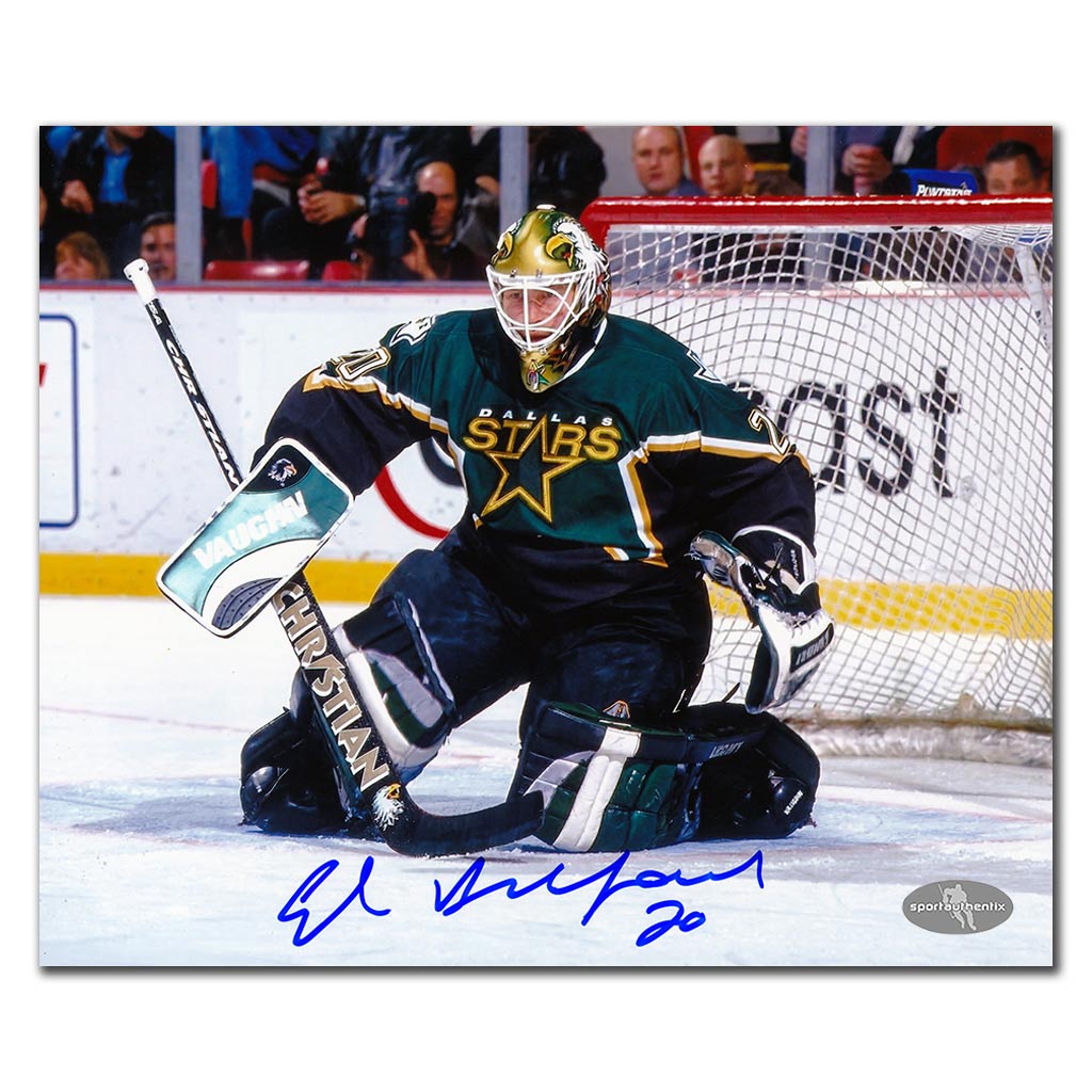 Ed Belfour autographed Dallas Stars 8x10 photo set in the crease