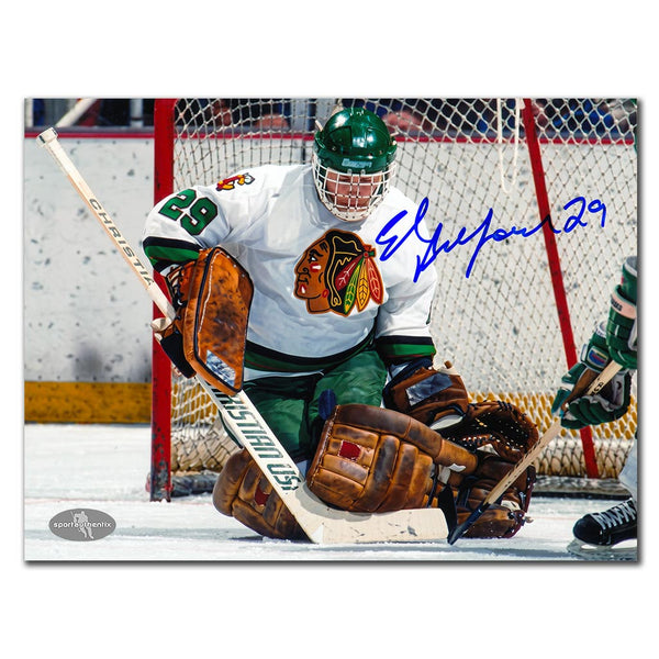 Ed Belfour autographed Saginaw Hawks 8x10 photo in the crease