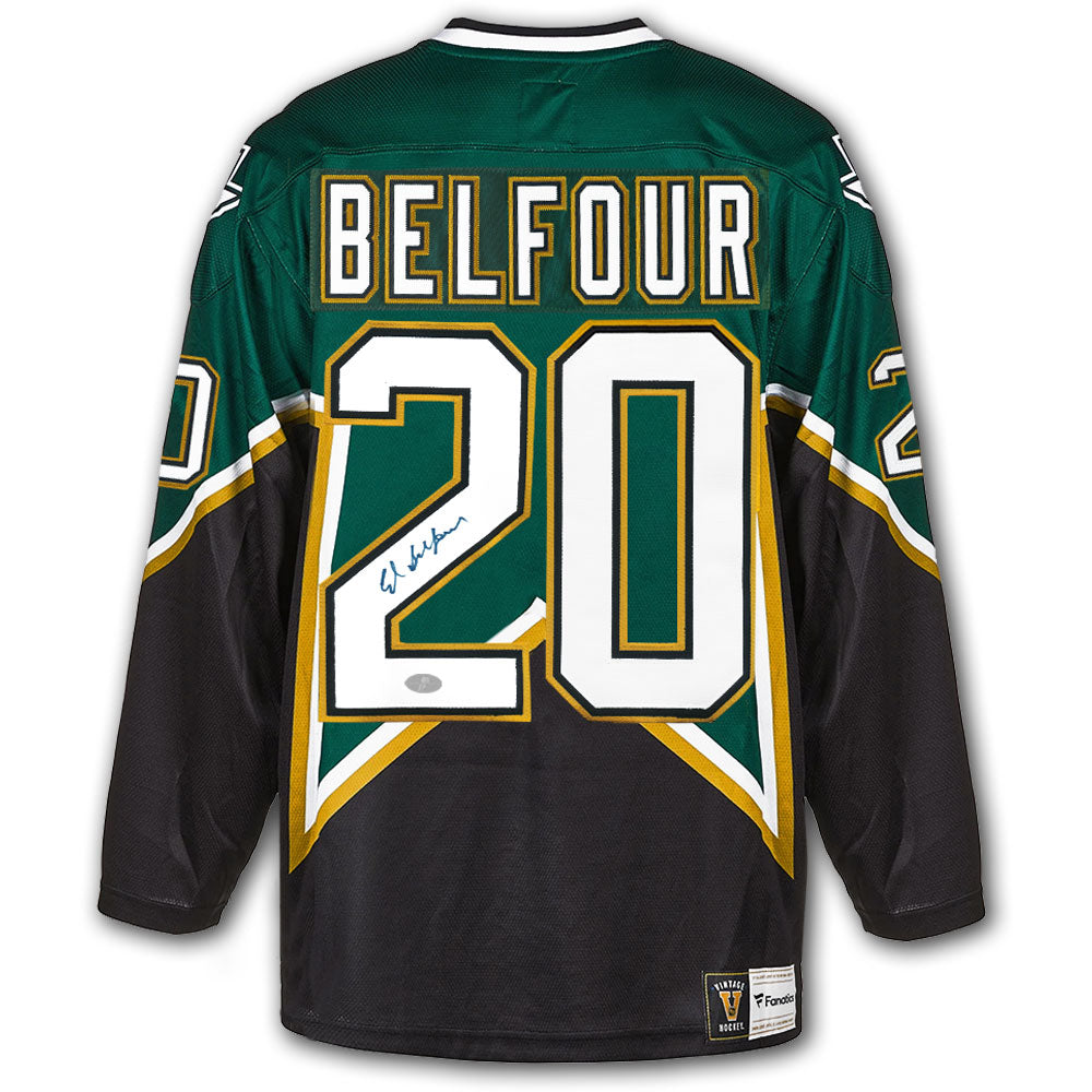 Ed Belfour Dallas Stars Fanatics Vintage Autographed Jersey