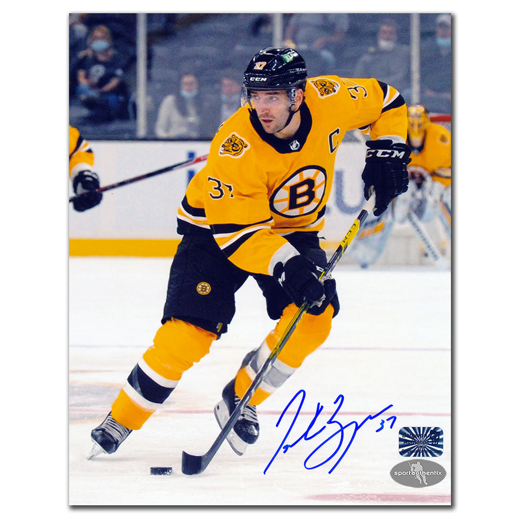 Patrice Bergeron Boston Bruins REVERSE RETRO Autographed 8x10