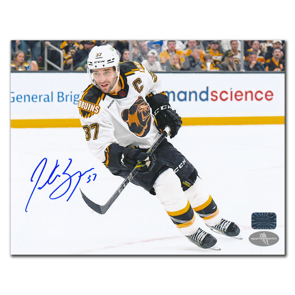 Patrice Bergeron Boston Bruins REVERSE RETRO 2.0 Autographed 8x10