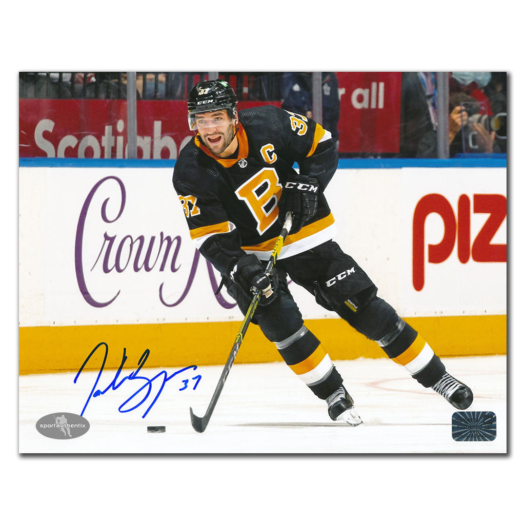 Patrice Bergeron Boston Bruins ALTERNATE JERSEY Autographed 8x10